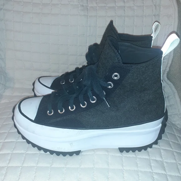 Converse Run Star Hike EUC' Textured Felt/Canvas Dark Gray/Black. M 7 W 8.5 - Picture 1 of 8